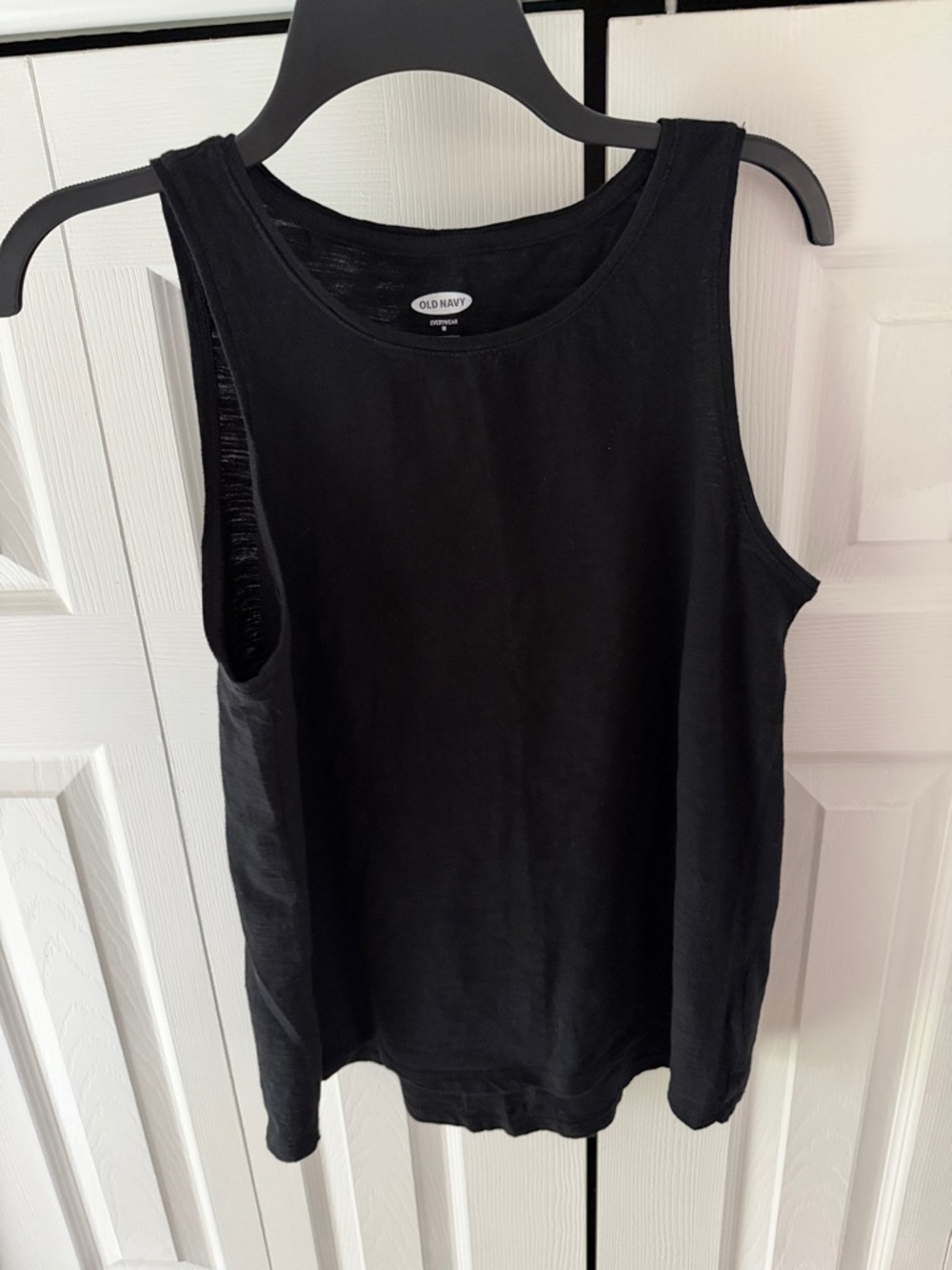 Old Navy Black Cotton Tank Top - Classic Crewneck